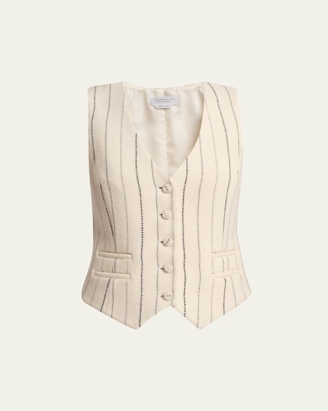 Coleridge Wool Cashmere Pinstripe Vest